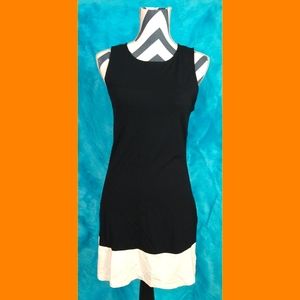 Mod style black and white block dress